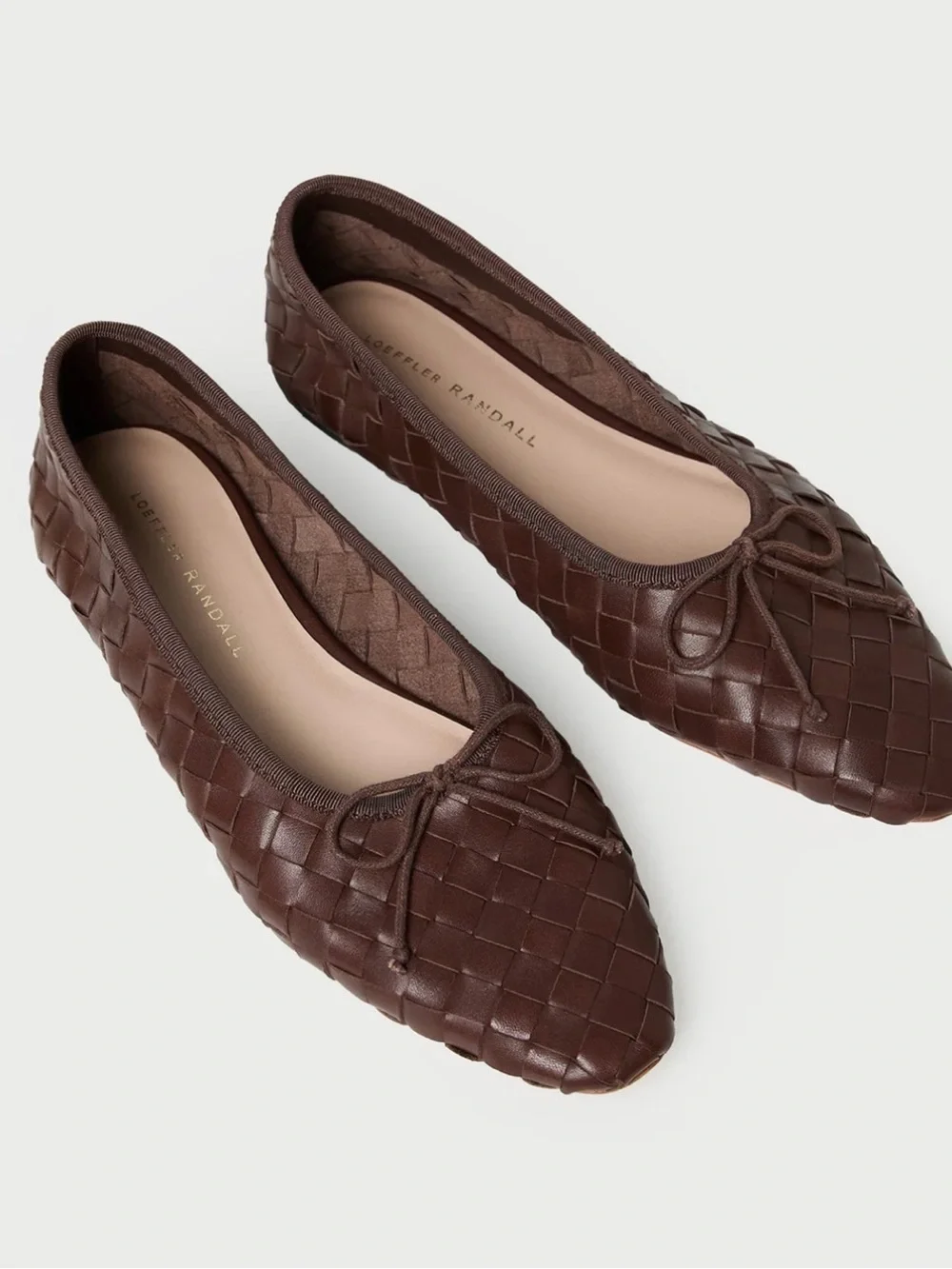 Loeffler Randall Size 9 • Landry Brown Woven Leather Ballerina Flats.